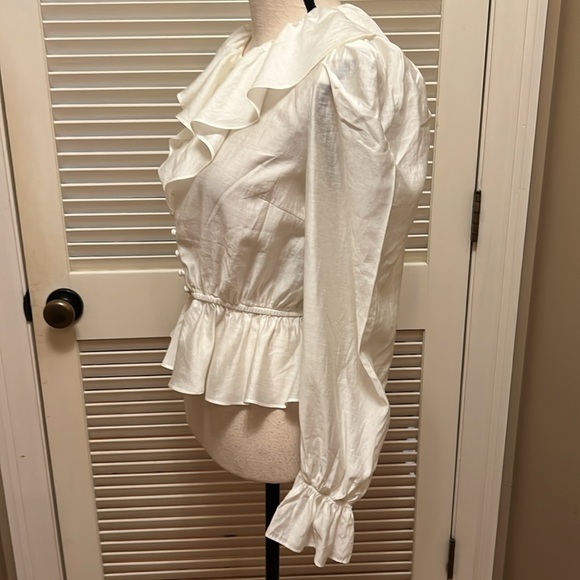 Aiden Ruffled Blouse in Cream, Size Medium - Picture 10 of 17